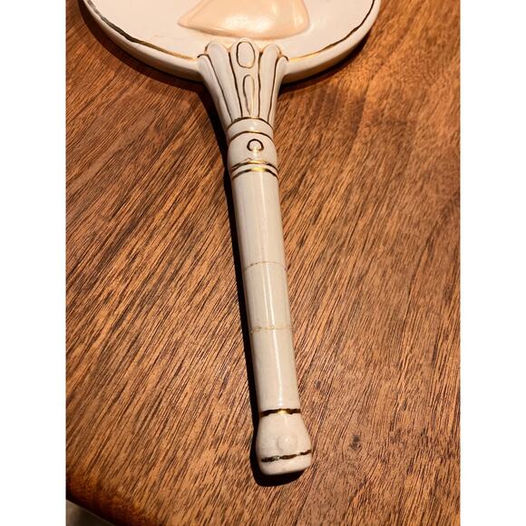 Vintage Hand Mirror Ceramic Blonde Woman, French Inspired, McRae's 1970s, Old - Picture 9 of 9